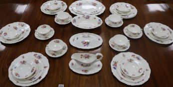 A fourteen piece Royal Worcester Coalport style Louise pattern dinner service