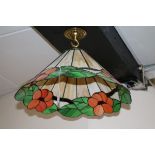 A Tiffany style leaded glass ceiling light