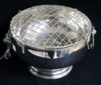 A George V silver rose bowl, with lion mask and ring handles, Docker & Burn Ltd, Birmingham, 1925,