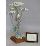 A Royal Worcester "Chiff Chaff and Hogweed" limited edition model by Dorothy Doughty, with