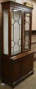 A Georgian style glazed mahogany bookcase/display cabinet W.100cm