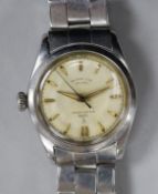 A gentleman's stainless steel Tudor Oyster Prince self-winding wrist watch with original strap.