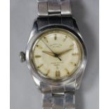 A gentleman's stainless steel Tudor Oyster Prince self-winding wrist watch with original strap.