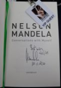 Signed Nelson Mandela book, Conversation with Myself, 2010 and VIP pass