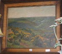 F. V. Wille, oil on canvas, heathland landscape, signed and dated '04 51 x 60cm