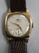 A gentleman's 1950's 9ct gold Incarna manual wind wrist watch.