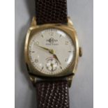 A gentleman's 1950's 9ct gold Incarna manual wind wrist watch.