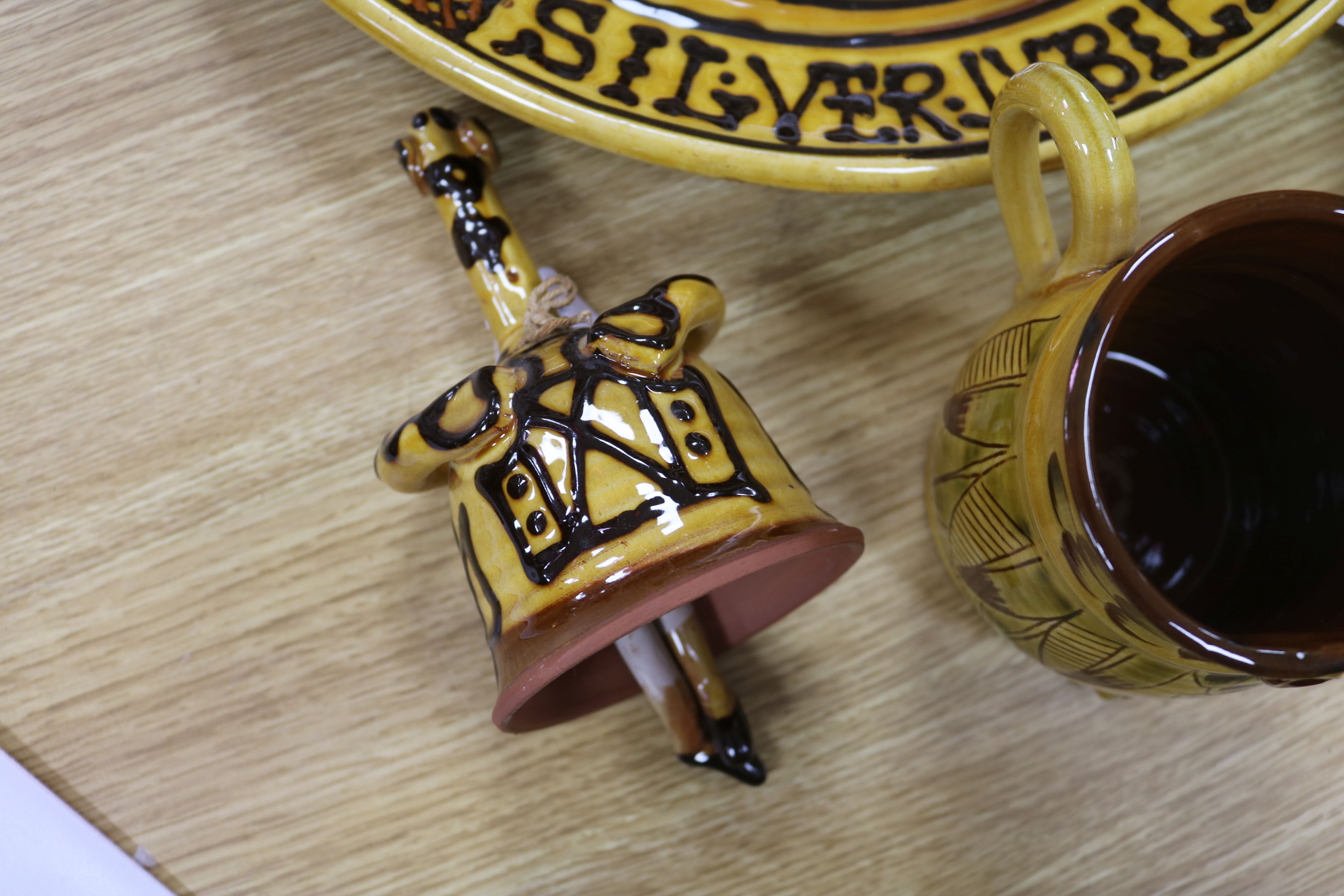 A group of Mary Wondrausch (1923-2016) slipware, including a charger, 36cm - Image 3 of 6