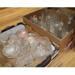 Three boxes of assorted glassware