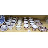 A group of assorted teawares including Victorian porcelain and Crown Derby