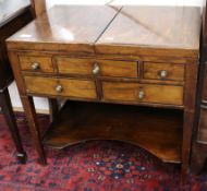 A late George III inlaid mahogany poudreuse W.79cm