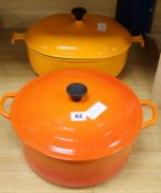 Two Le Creuset casserole dishes