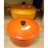 Two Le Creuset casserole dishes