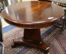 A Regency style mahogany centre table, 90cm
