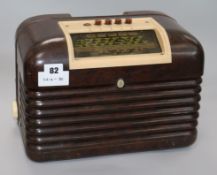 A Bush Bakelite cased radio 32cm