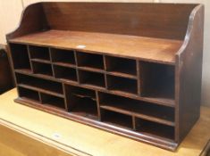 A set of mahogany pigeon holes W.80cm