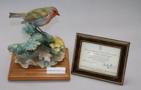 A Royal Worcester model - "Robin in the Autumn Woods), with certificate