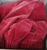 One pair wine coloured curtains drop 225cm W.157cm