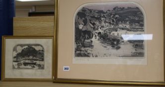 Graham Clarke, two coloured etchings, 'The Quay' and 'Porthole St. Ryan', signed in pencil