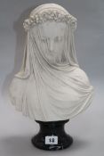 A composition bust of the vail Bride height 35cm