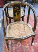 A pair of 1920's lacquer tub chairs