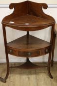 A George III mahogany bow fronted two tier washstand, W.61cm
