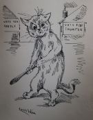 After Louis Wain, Vote for Thumper, 27 x 18cm, unframed