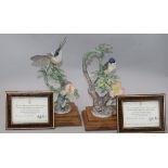 A pair of Royal Worcester models; Lesser Whitethroat and Wild Rose, no.52.