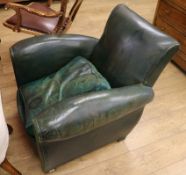 A 1930's leather armchair