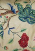 A pair of crewel work curtains length 248cm width 121cm