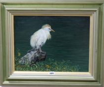 Reginald Denison oil on canvas Cattle Egret, Signed, 29 x 39cmFrom the estate of the late Sheila