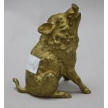 A bronze model of a wild boar height 15cm