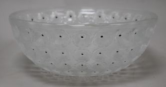 A Lalique Nemours pattern bowl height 9cm diameter 25cmFrom the estate of the late Sheila