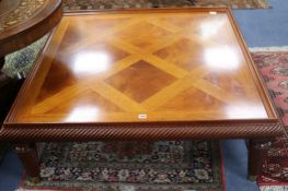 A square mahogany coffee table W.122cmFrom the estate of the late Sheila Farebrother.