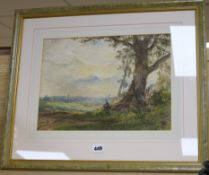 K. F. Fuller (fl. 1928-35)watercolourLandscape with figure and sheep in foregroundsigned27 x 37.5cm
