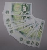 Twenty four Queen Elizabeth II one pound notes, UNC