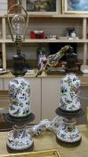 A pair of French brass mounted porcelain lamps height 50cmFrom the estate of the late Sheila