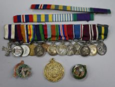 A group of miniature medals for Meritorious Service including a Military Cross