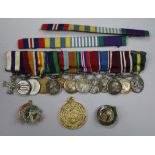 A group of miniature medals for Meritorious Service including a Military Cross