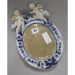 A German porcelain wall mirror height 29cm