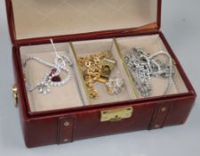 A quantity of assorted costume jewellery including two silver and paste necklaces.From the estate of