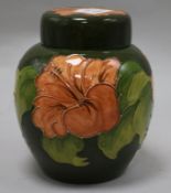 A Moorcroft hibiscus pattern ginger jar height 20cmFrom the estate of the late Sheila Farebrother.