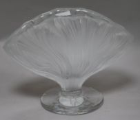 A Lalique frosted glass foliate vase, height 24cmFrom the estate of the late Sheila Farebrother.