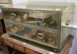 A brass covered chest W.87cmFrom the estate of the late Sheila Farebrother.