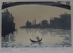 Charles Newington (1950-), artists proof lithograph, 'Accademi' - a Venetian backwater, signed and