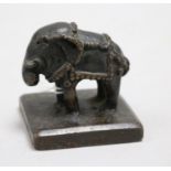 A 19th century bronze 'Elephant' seal 6cm.