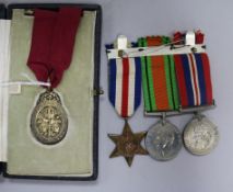 Most honourable order of the bath companions medal (CB) and a WWII group of 3 medals.