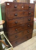 A large six drawer mahogany chest W.109cm