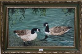 Reginald Denison oil on canvas, Canada geese, signed 34 x 58cmFrom the estate of the late Sheila