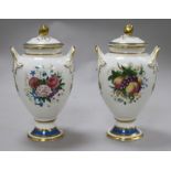 A pair of Minton vases and covers height 18cmFrom the estate of the late Sheila Farebrother.